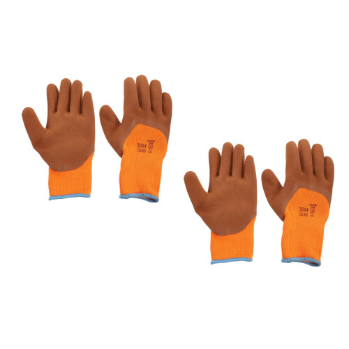 2Paires Anti-Morsure En Polyester Épais Protection Main Marron