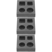 3Pièces Moules Métal Graphite Pour Fonte Lingots Or Argent