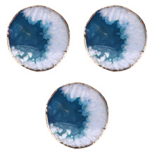 3Pièces Dessous Verre Géométrique En Agate Rond Absorption