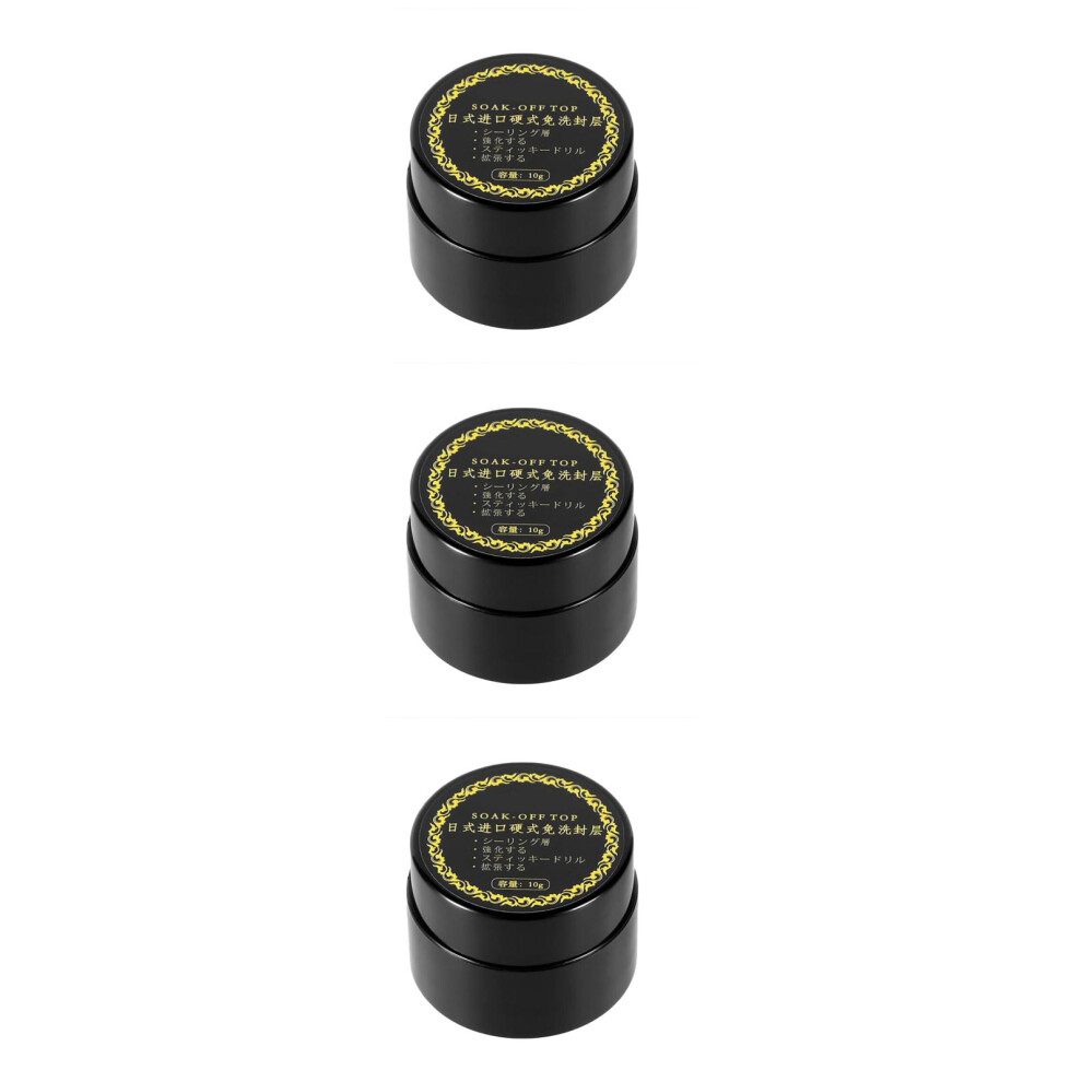 Vaguelly 3Pcs Nail Art Gel Black Primer Polish Coat For