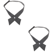 2Pièces Cravate Croisée Uniformes Femme Noire Réglable Pour Soirée