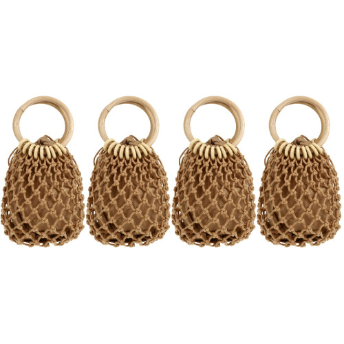 4Pièces Mini Sac À Main Coton Pour Plage Été
