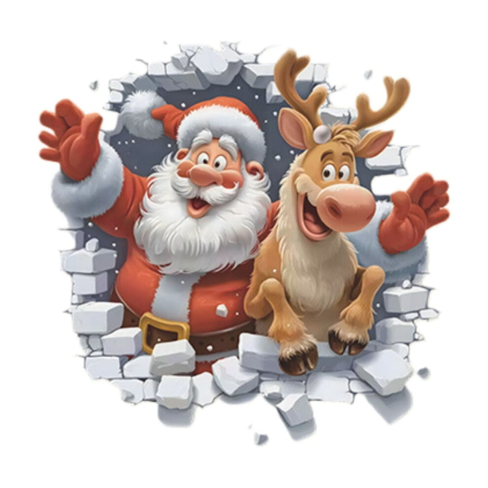 Christmas wall decals 3D Santa elk removable home decoration