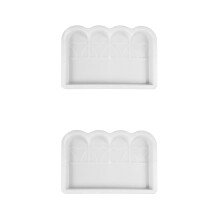 2Pcs Multi-Use Plastic Cement Brick Mold Durable White Tool