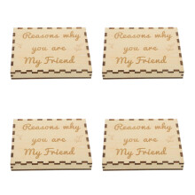 4Ensembles Coffrets Cadeaux En Bois Coloré Signe Cœur Pour
