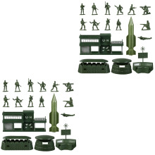 2Pièces Figurines Soldats Plastique Vert Militaire Pour Enfants