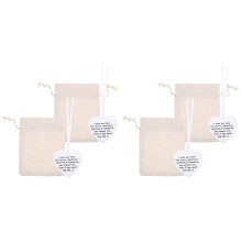 4Sets Light Yellow Acrylic Heart Pendants Inspirational Hanging Decor