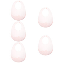 5Pcs Baby Silicone Bibs for Girls Pink Toddler Food Catcher Easy Clean