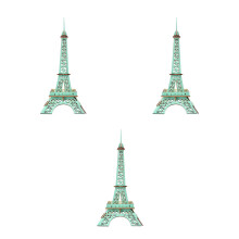 3Pièces Puzzle Bois Vert 3D Tour Eiffel Jouet Ludo-Éducatif