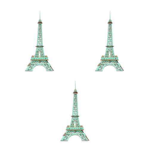 3Pièces Puzzle Bois Vert 3D Tour Eiffel Jouet Ludo-Éducatif