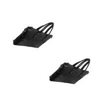 2Pcs Black PU Business Bag Portable Laptop Briefcase for Men