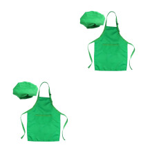 4Pièces Ensemble Chef Enfant Vert Tablier Chapeau Costume Rôle