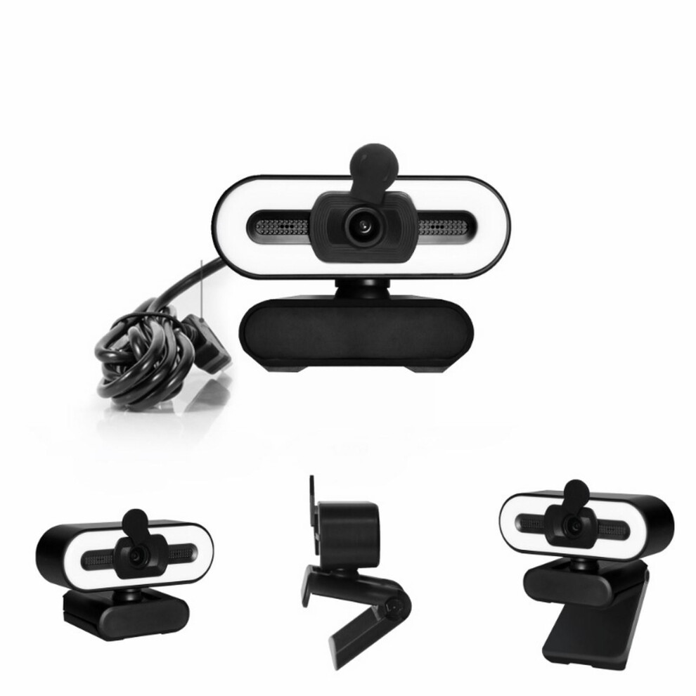4K Webcam With Microphone For Desktop Streaming Webcam With 3 Brightness Adjustable Ring Light 9353595541665