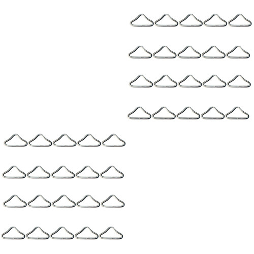 80Pcs Weatherproof Silver Triangle Rings Trampoline Strap Buckles