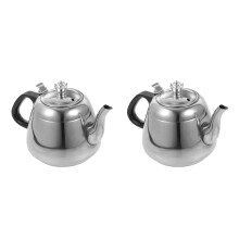 2Pcs Stainless Steel Teakettle Silver Home Kettle Anti-Scald Handle