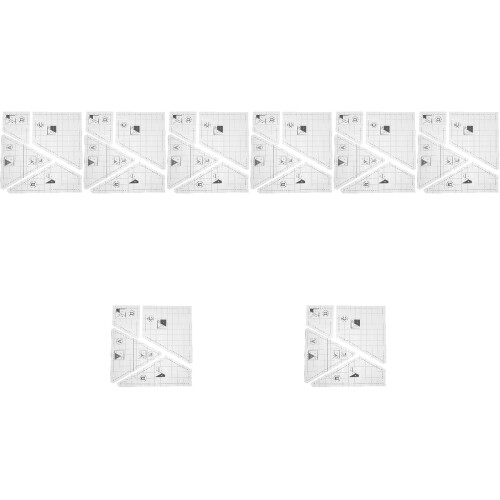 8Sets Lightweight Clear Quilting Templates Durable DIY Patchwork Tools