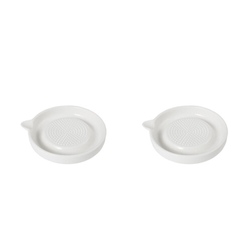 2Pcs Household Ceramic Ginger Garlic Accessory Easy Clean White