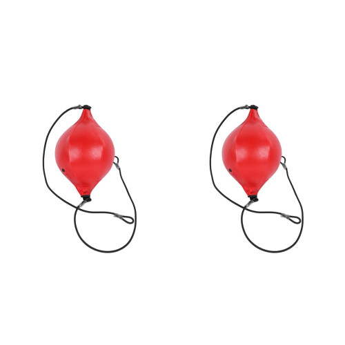 2Pcs Pear Shape Boxing Ball Red PU Reflex Training Bag