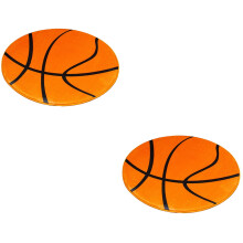 2Pcs Round Floor Rug Orange Home Floor Mat Soft Non-Slip Chair Cushion