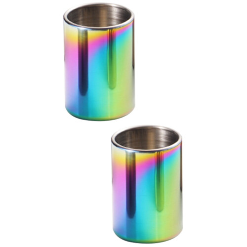 2Pcs Toothpick Holder Box Stainless Steel Brushed Texture Multi Color