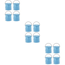 12Pcs Durable Sky-Blue Paint Brush Cleaning Bucket for Art and Travel
