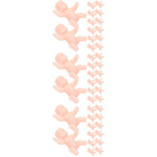 90Pcs Adorable Small Plastic Babies Pink Decoration Gift