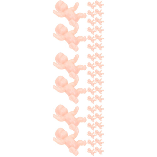90Pcs Adorable Small Plastic Babies Pink Decoration Gift