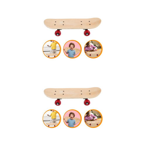 2Pcs Hand-Painted 43Cm Double-Sided Skateboard Deck For Kids