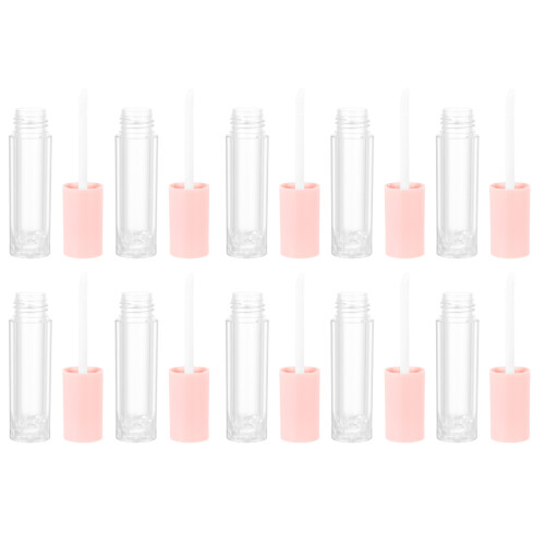 30Pcs Pink Lip Balm Tubes Durable ABS Refillable Lip Gloss Containers