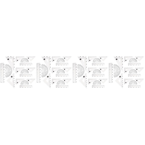 16Sets Plastic Straight Ruler Stationary Ruler Drawing Accessory Set
