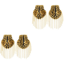 2St Charmante Gouden Rivet Epaulet Met Ketting En Kwast