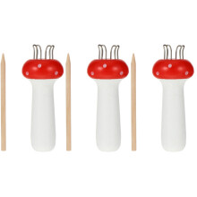 3St Mushroom Vormige Breimachine Hout Rood Knitting Doll DIY Set