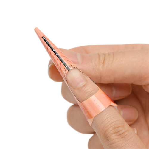 100 Pcs Nail Art Tips Form Guide Sticker Polish Diy Stencil Tool Orange 1