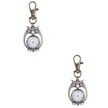 2St Gouden Pocket Watch Sleutelhanger Vintage Quartz Creatieve Ring