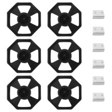 6Sets Zwarte Plastic Tapehouder Vervangingskern Voor Bureautape