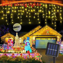 (Warm White, 8m) Style Gypsophila Solar String Lights With Drooping For Decor Outdoor Christmas