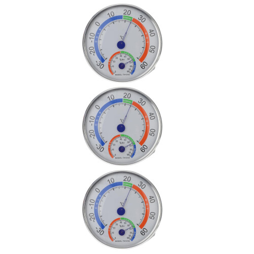 3St Mini Temperatuurmeter Met Hygrometer Analoge Duurzame Meter