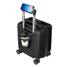 (Black) Carry-On Luggage - Equipped with Spinner Wheels - Ideal for Short Trips, Featuring a Lockable Retractable Handle for Effortless Travel
