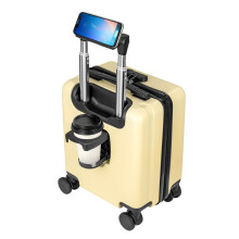 (Yellow) Carry-On Luggage - Equipped with Spinner Wheels - Ideal for Short Trips, Featuring a Lockable Retractable Handle for Effortless Travel
