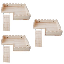 3Ensembles Hamster En Bois Khaki Pour Cage Amusement