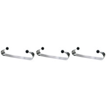 3Pièces Porte-Serviettes Acier Crochet Double Argent