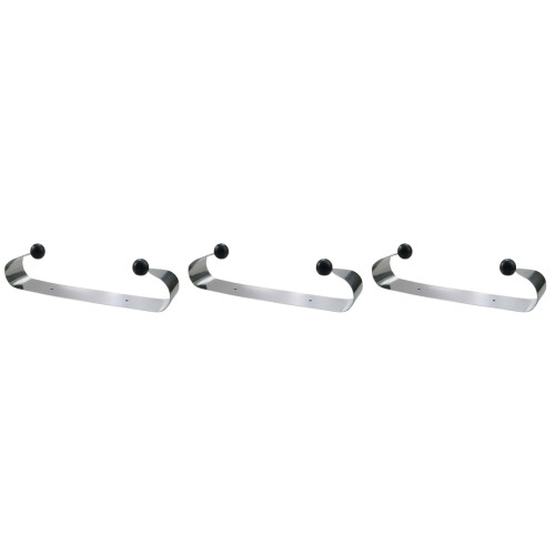 3Pièces Porte-Serviettes Acier Crochet Double Argent