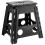 (Black) Large Step Stool Folding 16" Plastic Anti Slip Grip Multi Purpose Easy Storage Tall 1