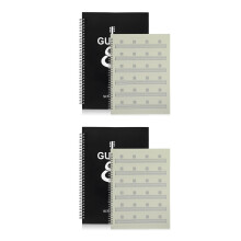 2Pièces Cahier De Partition Guitare Noir Plastique Portable Résistant