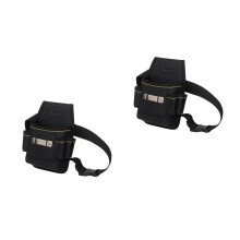 2Pièces Pochette Ceinture Toile Noire Pour Outils De Maintenance