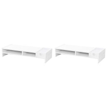 2Pièces Mini Étagère Bureau Pour Moniteur Et Rangement