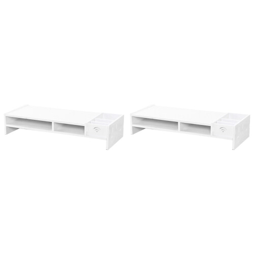 2Pièces Mini Étagère Bureau Pour Moniteur Et Rangement