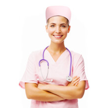 3Pièces Chapeaux Infirmière Rose Coton Pour