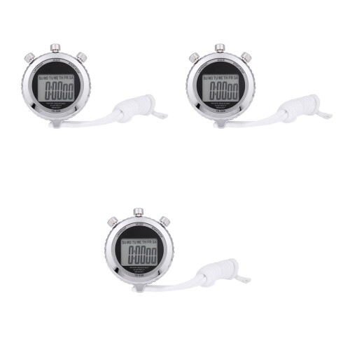 3Pièces Timer Électronique Argenté Durable Pour Entraînement