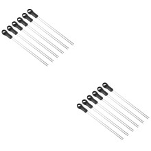 12Pièces Barbecue Brochettes Acier Plastique Durable Noir